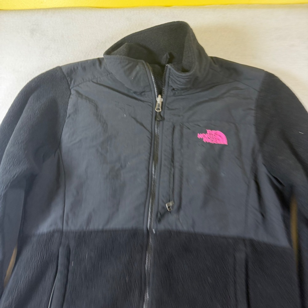 The North Face Denali Fleece Jacket‎ Womens Medium Black Pink Logo Full Zip